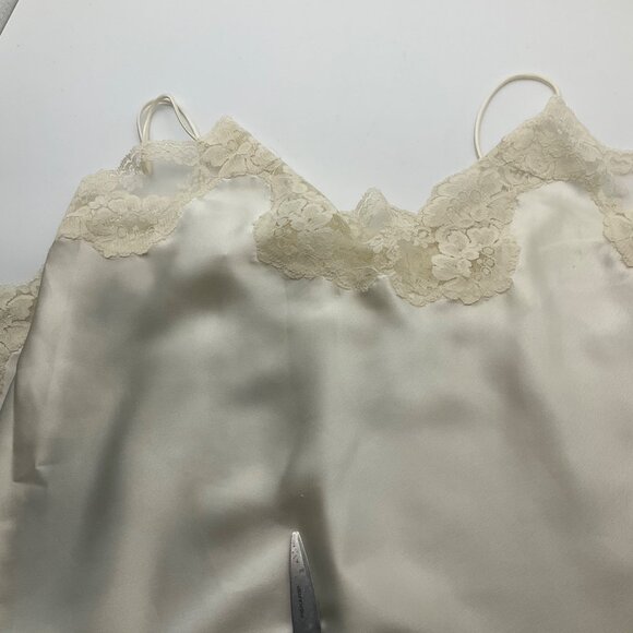 VTG Fantasies By Morgan Taylor Cream Half Slip Mini Dress Satin Lace Coquette - Picture 6 of 12